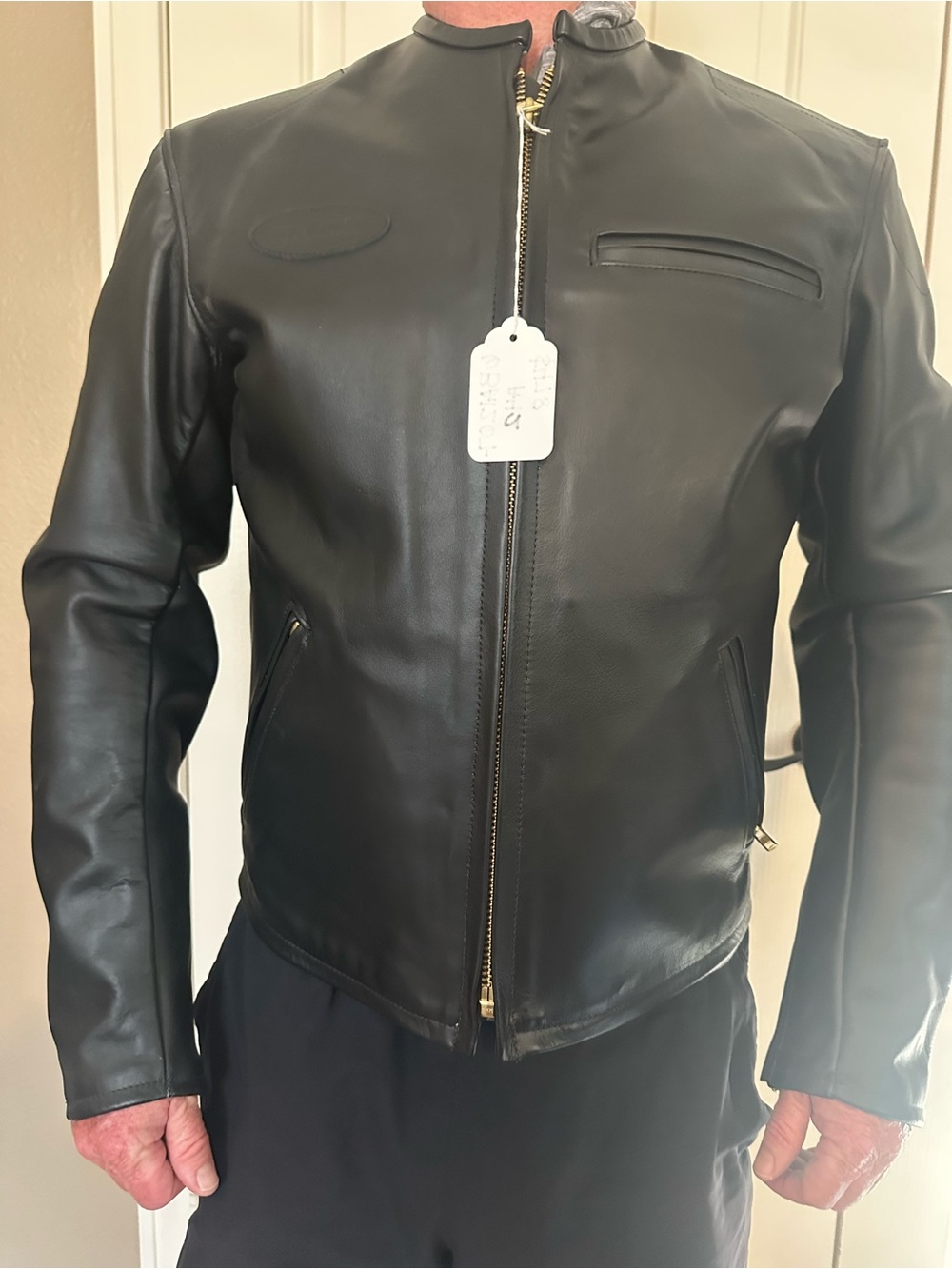 Bates Men's motorcycle Jacket - black leather